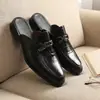 Amazon Cross-Border Novos Sapatos Masculinos de Couro com Padrão de Crocodilo, Bico Fechado, Slip-On - 215205