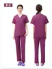 Ropa Quirúrgica al por Mayor Transfronteriza de Amazon Cuello en V Manga Corta Traje de Uniforme de Enfermera de Hospital Estilo Coreano para Mujer Ropa de Lavado a Mano Hombres Stock Disponible