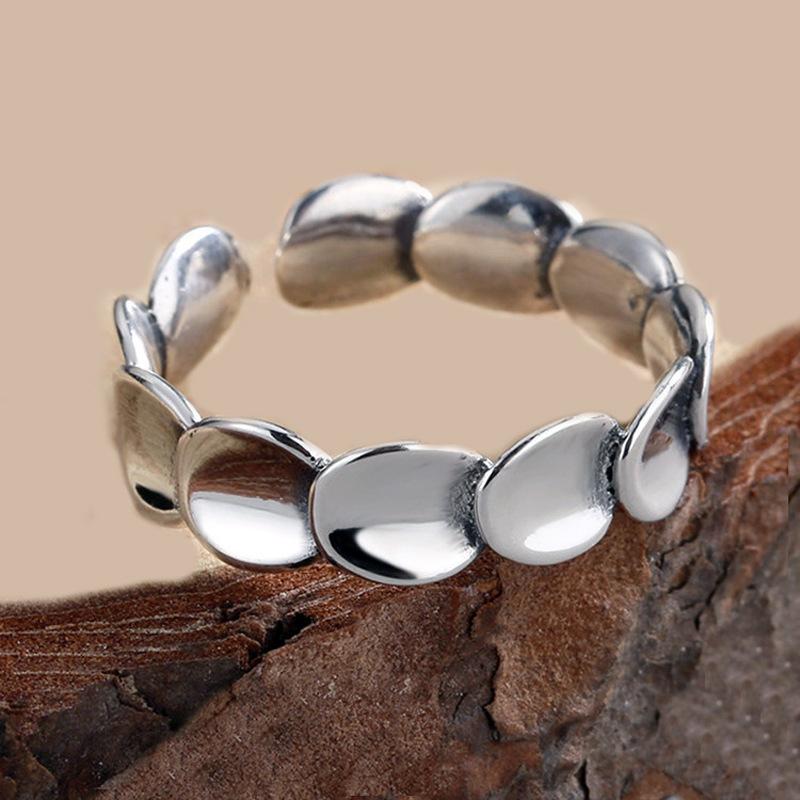 创意鳞片戒指女韩国时尚气质个性冷淡风光面圆形食指指环电商货源