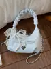 Bolsas Populares de Este Año para Mujer 2025 Nueva Moda Bolso de Hombro de Lunares con Lazo Cadena Cruzada Bolso Nube