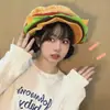 Sombrero de Hamburguesa para Influencer de Tiktok Chica Linda Foto Peculiar Gorro de Cabeza de Hamburguesa Ins Creativo Boina de Comida