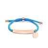Pulseira Personalizada Logo de Publicidade Transfronteiriça Personalizado Multicolorida Pequena Redonda Arco-Íris Presente de Feriado Aço Titânio Gravação Pulseira Trançada