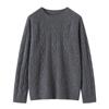 2025 Nuevo Otoño e Invierno Tejido de Punto de Lana Cachemira Cuello Redondo Manga Larga para Mujer Calado Trenzado Color Puro Jersey Camiseta Base