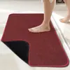 Alfombrilla de piso de color liso y lino sintético simple para baño y inodoro, de secado rápido, absorbente, resistente al desgaste y a prueba de polvo, de Amazon transfronterizo