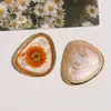Zhen Tu Resina Retro Flor Seca Triángulo Aleación Accesorios DIY Hechos a Mano Pinzas para el Cabello Pendientes Hebillas para Zapatos Pegamento Crema Accesorios para Teléfono