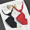 Accesorios Uniforme JK Corbata Gratis para Mujer Color Sólido Corbata Perezosa para Niños Negro Azul Marino Rojo Gris Corbata de Uniforme Universitario DK