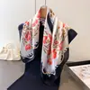 Pañuelo Cuadrado Estilo Bosque Estampado Ecuestre Imitación Seda Chal Versátil Bufanda de Cuello de Gama Alta Pañuelo para la Cabeza Pañuelo de Seda Bufanda para Mujer