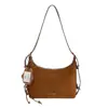 Bolsa de Ombro Retro Fosca de PU Popular deste Ano para Outono e Inverno 2025 Bolsa Transversal de Cor Pura Bolsa Versátil de Ombro e Axila