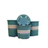 Vaso Clássico de Galão Resina Plástico Espesso Vaso de Flores com Prato Base Bandeja Pátio Varanda Planta em Vaso Mesa Durável Doméstico