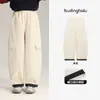 Pudding Haru Ropa de Otoño para Niñas Ropa Infantil Pantalones Versátiles Otoño 2026 Nuevo Estilo Pantalones Cargo de Retazos a Cuadros para Niños