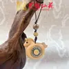 Cadena para Teléfono Móvil Colgante Caballo de Madera de Sándalo con Incrustaciones de Alambre de Cobre Yiming Xianyuan Talla en Madera Maciza Colgante Giratorio Caballo del Zodiaco