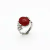 Anillo con incrustaciones de esmeralda simulada para mujer Anillo abierto ajustable de esmeralda retro para dedo índice para mujer Venta al por mayor del fabricante