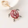 Llavero Creativo Lindo de Tortuga Pequeña con Diamantes para Coche Transfronterizo Europeo y Americano Serie Marina Colgante de Tortuga Regalo para Parejas