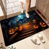 Felpudo de Halloween Transfronterizo Resistente a la Suciedad del Baño Terciopelo de Cristal Absorbente Antideslizante Felpudo para Puerta de Entrada Alfombra de Halloween