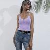Amazon Estación Independiente Verano Nuevo Europeo y Americano Corto Sexy Crop Top Color Sólido Camisola Chica Picante
