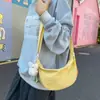 Bolsa de Nylon de Gran Capacidad para Mujer 2025 Nuevo Estilo Coreano Bolso Cruzado Simple Correa Ancha para el Hombro Bolso de Hombro Color Sólido Bolsa Tipo Bollo