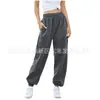 Amazon 2023 Calça Esportiva Solta de Cintura Alta Feminina Xadrez Cintura Alta Sem Cordão Calça Suéter Casual com Bolsos