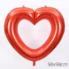 Decoración de Globos de Amor Recorte Corazón Grande Marco de Fotos Globo de Película de Aluminio Accesorios para Fotos de Globos Diseño de Escena de Fiesta para Niños y Niñas
