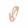Anillo de Cruz con Incrustaciones de Diamantes Chapado en Oro Vietnamita para Mujer, Latón Chapado en Oro Moda Personalidad Ins Diseño de Nicho Anillo Abierto Ajustable para el Dedo Índice
