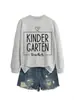 Maestra de Jardín de Infantes Amazon eBay Estación Independiente Sudaderas Casuales Simples para Mujer Otoño Invierno