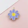 Pingente de Flor Margarida em Liga Esmaltada Acessórios de Joia DIY Pingente para Pulseira Chaveiro Flor Colorida