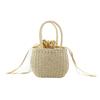 2022 Novo estilo ins moda simples pequena bolsa de tambor barriga bolsa de palha artesanal estilo pastoral bolsa de senhora fofa