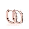 Brincos de zircônia requintados Brincos geométricos ovais em forma de U brincos de aço inoxidável design de nicho feminino brincos elegantes de aço titânio