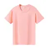 Camiseta de Algodón Puro para Hombre, Camisa Cultural de Cuello Redondo, Uniforme Escolar, Uniforme de Trabajo, Uniforme de Grupo, Sudadera de Color Sólido, Camiseta de Manga Corta de 180 g con Estampado de Logo