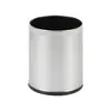 Papelera de Doble Capa de Acero Inoxidable para Habitación, Cubo para Habitación de Hotel, Papelera Redonda Lacada en Cuero para KTV, Cubo de 10L para Habitación