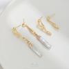 Brincos Coluna Lava Linha Banhados a Ouro 14K com Preservação de Cor Assimétricos com Argolas Penduradas Materiais para Acessórios de Joalheria DIY Feitos à Mão