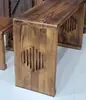 Artesanato Clássico de Marchetaria com Encaixe de Espiga Mesas e Bancos para Guqin, Mesas e Bancos Integrados para Guqin, Mesas para Estudos Chineses, Mesas para Caligrafia, Mesas de Chá