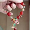 Pulseira de contas de data vermelha do ano de nascimento 2024 pulseira de cristal de pedra vermelha contas da sorte ano do Dragão contas de concha vermelha pulseira de Ano Novo