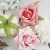 En stock adorno de tocado de rosa recta rizada artificial decoración retro europea rosa recta rizada cabeza de rosa flor falsa flor de seda