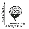 Novos patches bordados de caveira e flor da Qiansheng em estilo punk, patches pretos e brancos com adesivo termocolante para decoração de roupas e malas