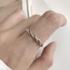 Anillo de Plata de Ley 925 Estilo Coreano Fan Zhiqiao Anillo Trenzado de Alambre Retorcido Antiguo Joyería de Anillo Anillo de Moda