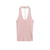 Novo Desejo Puro Decote V Sem Costas Suspensório Beira Mar Sem Mangas Slim Retrô Sexy Tricotado Gola Halter Colete Top para Mulheres Verão