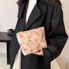 Bolsa de Maquiagem para Mulheres, Grande Capacidade, Portátil, Bolsa Pequena Fresca com Flores Roxas, Necessaire, Elegante Bolsa de Maquiagem Jacquard