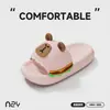 2026 Nuevo Modelo Oso Hamburguesa Pantuflas de Suela Gruesa para Mujer, Pantuflas de Casa de Dibujos Animados para Verano, Venta al por Mayor
