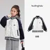 Pudding Haru Roupa de Outono Meninas Roupas Infantis Top Estiloso 2026 Novidades de Outono Crianças Jaqueta Retro Americana Gola Alta