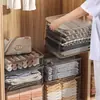 Caixa de armazenamento transparente simples feita de material PP, grande capacidade, para bancada da cozinha, uso doméstico, com alça e tampa