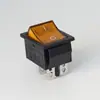 Fornecedor do Fabricante Interruptor Kcd4 em Forma de Barco com Luz, Interruptor Basculante de 4 Pinos e 2 Posições, Interruptor de Botão Liga/Desliga, 25X31mm