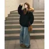 Otoño e Invierno 2025 Estilo Preppy Americano Ropa de Trabajo Gruesa Forrada de Polar para Hombre y Mujer Cálida Holgada Cuello de Piel Chaqueta de Algodón Ins