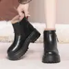 Botines de Invierno 2026 para Mujer con Suela Gruesa para Aumentar la Altura, Cremallera Lateral, Forro de Felpa Cálido para la Nieve, Antideslizantes, Duraderos, Botas de Moda