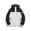 Chaqueta de color block para exteriores para pareja, chaqueta impermeable y cortavientos con capucha, ropa de montañismo