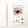 Pinzas de Precisión Xixi Multi-Propósito para Pestañas Herramienta Auxiliar para Pestañas Postizas Pinza Pequeña y Ligera Pinza Pluma Dorada para Maquillador