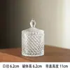 1 jarra de almacenamiento romana al por mayor, caja de joyería de cristal, tarro para bastoncillos de algodón, tarro para dulces, caja para palillos de dientes, artículo decorativo amarillo