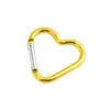 Mosquetón multifuncional para exteriores en forma de corazón para sujetar a la mochila, clip para botella de agua, accesorio de aleación de aluminio, hecho a mano