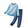 Pijamas de Algodón Puro para Adolescentes, Conjunto de Ropa de Casa para Niños, Ropa de Aire Acondicionado de Primavera y Verano para Niños, Camiseta Interior Básica para Estudiantes