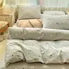Conjunto de Quatro Peças em Algodão Escovado 100% Classe A Quente e Fresco Conjunto de Roupa de Cama Espesso Super Macio Algodão Puro Conjunto de Quatro Peças
