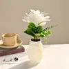 Magnólia de Cinco Cabeças Estampada em Seda Jardim Bonsai Flor Artificial Decoração de Estúdio em Casa Ornamento Planta Verde Artificial Falsa Planta Artificial em Vaso